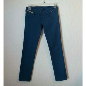 DIESEL Industry Blue Denim Jeans MATIC Women 26 x 30 Low Waist Stretch Zip Up